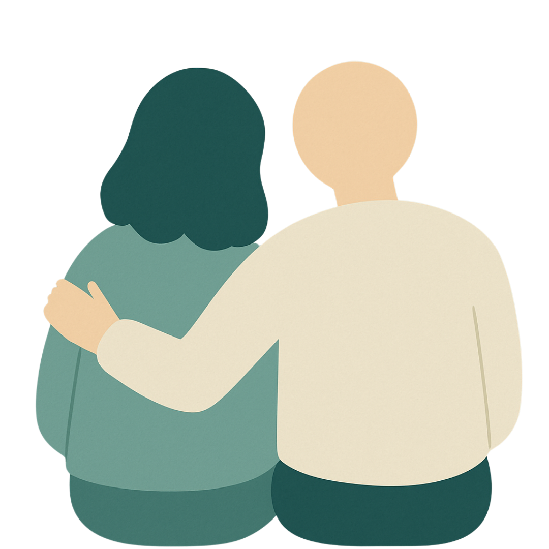 Comforting hug illustration